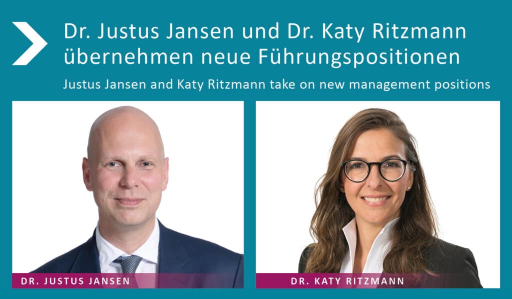Dr. Justus Jansen und Dr. Katy Ritzmann übernehmen neue Führungspositionen bei GSK Stockmann